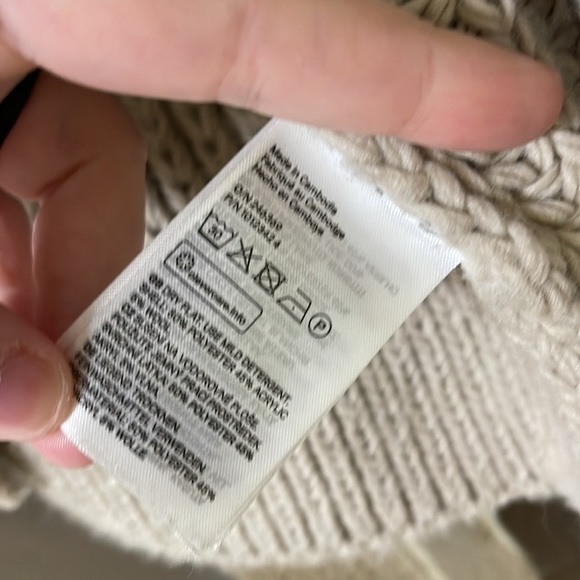 H&M Wool Blend Cream Chunky Belted Cottage Core Cardigan Medium - Picture 4 of 4